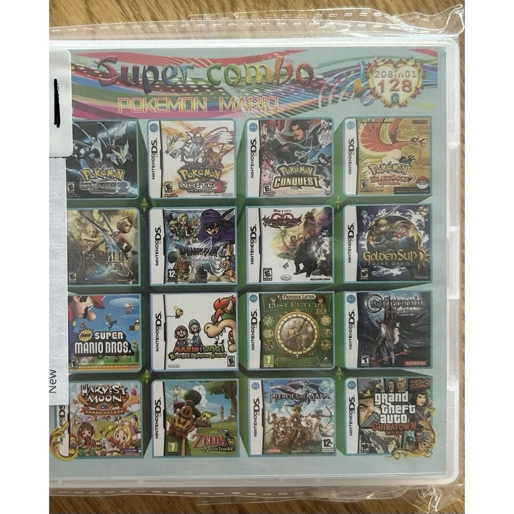 Nintendo 3DS 208 In 1 Multi-Game Super Combo Video Game Cartridge NEW- Sealed